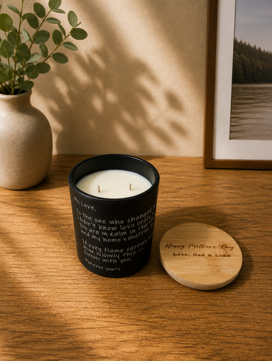 Personalized Engraved Candle – Custom Message Keepsake Gift