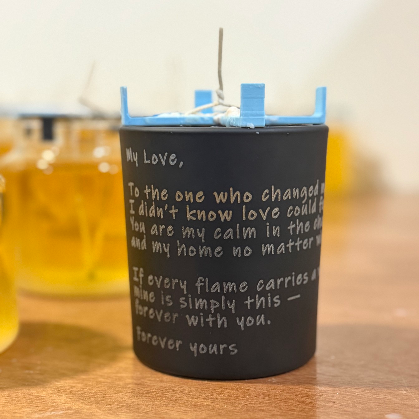 Personalized Engraved Candle – Custom Message Keepsake Gift