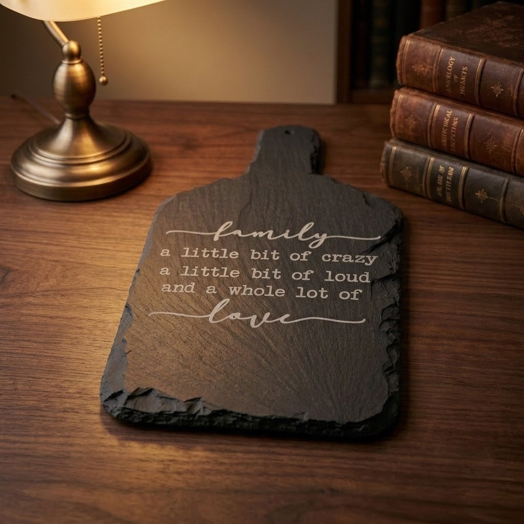 Engraved Slate Board – Family Quote – Custom Cutting Board –