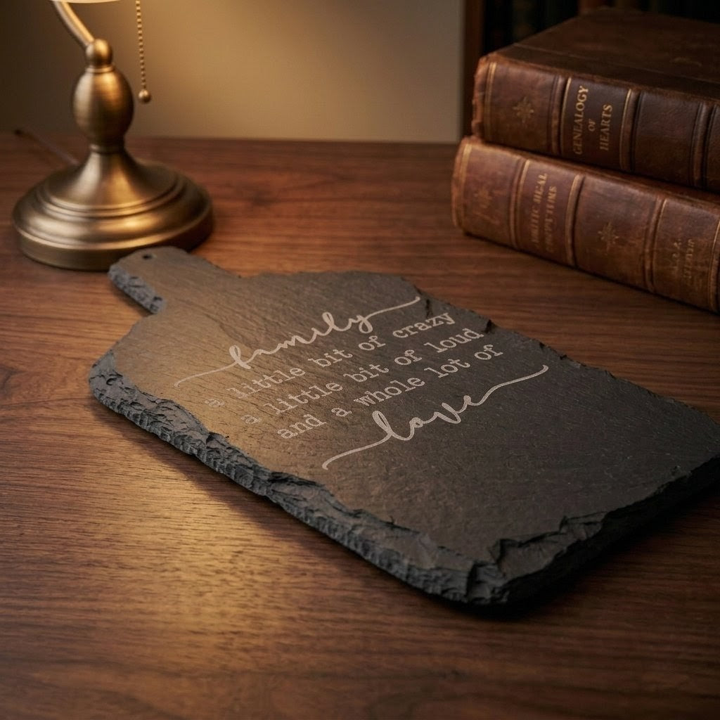 Engraved Slate Board – Family Quote – Custom Cutting Board –